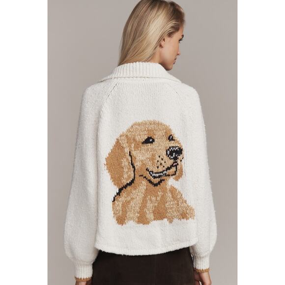 Pilcro Sweaters - NWOT Pilcro Anthropologie The Jesse Dog Icon Golden Retriever Cardigan Sweater